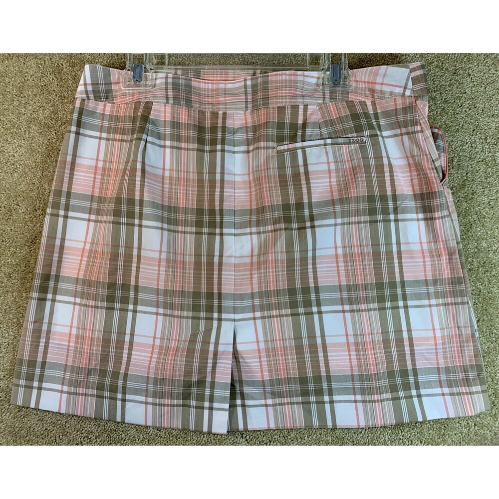 Izod Womens Size 12 XFG Stretch Pink and Tan Plaid Golf Skirt New without Tags - Picture 4 of 10